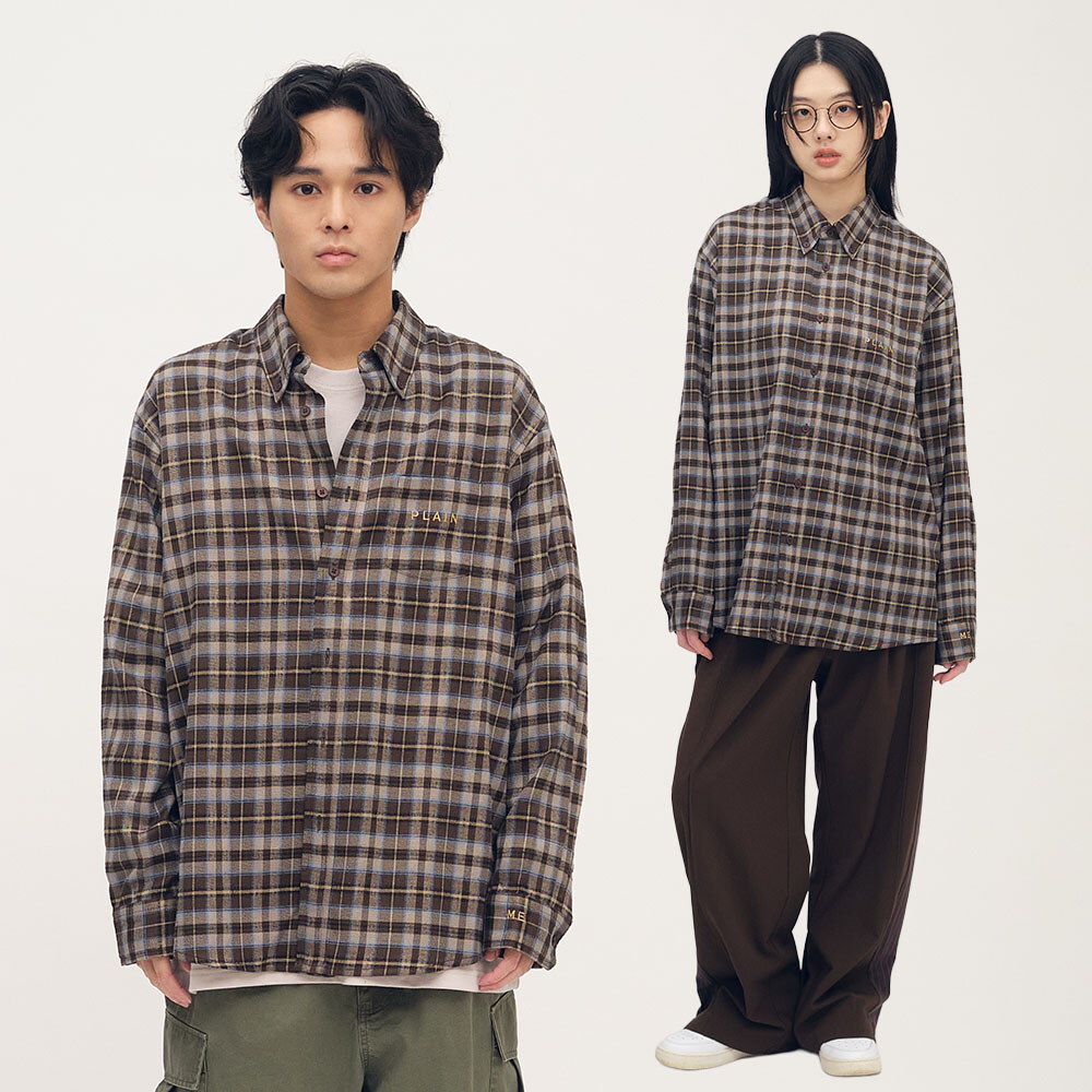 PLAIN格紋口袋襯衫