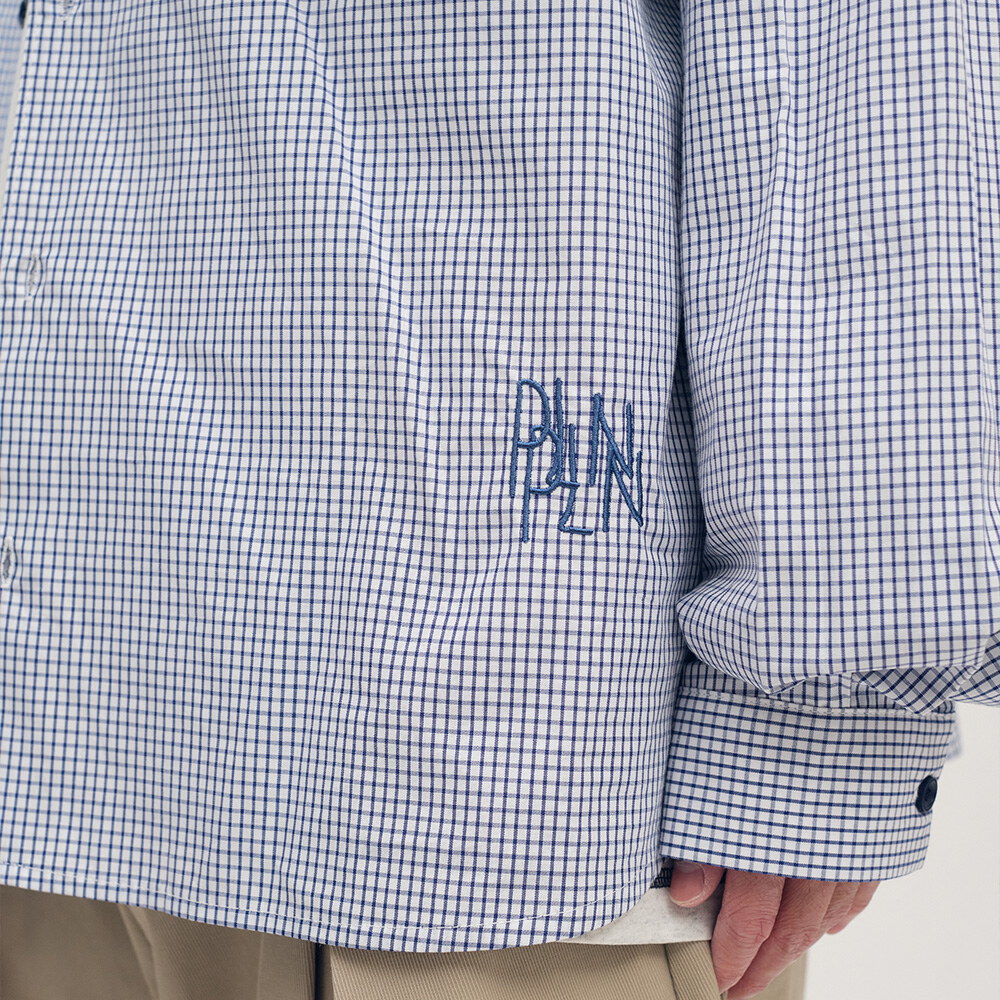 clip by clip 方格紙拼接襯衫