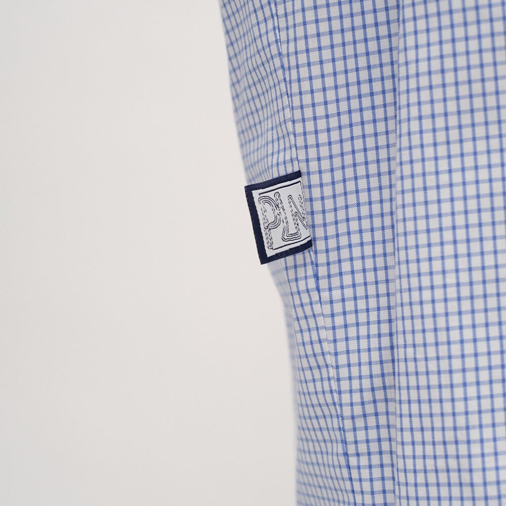 clip by clip 方格紙拼接襯衫