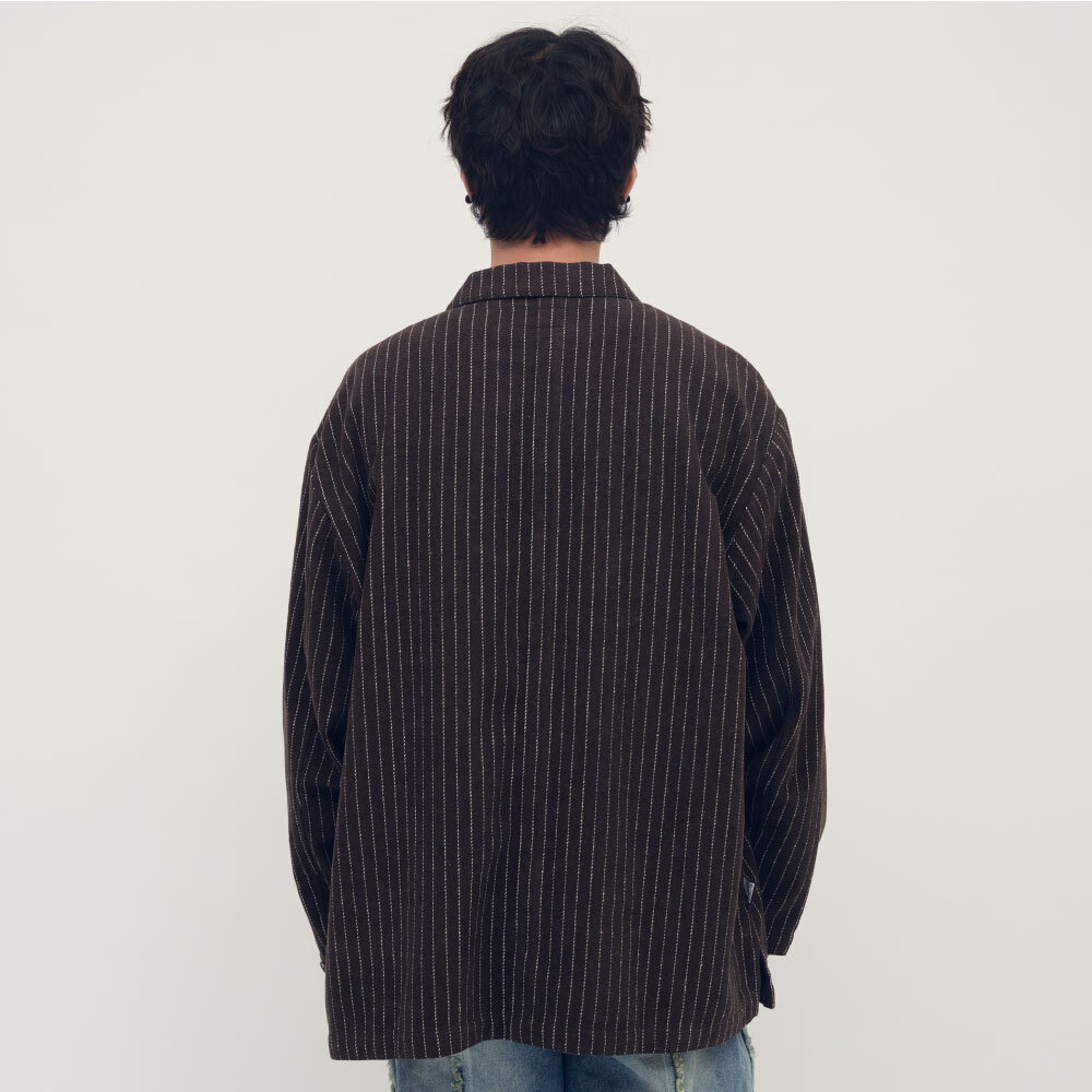 clip by clip 條紋記事CPO襯衫