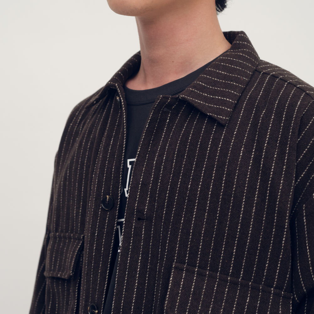 clip by clip 條紋記事CPO襯衫