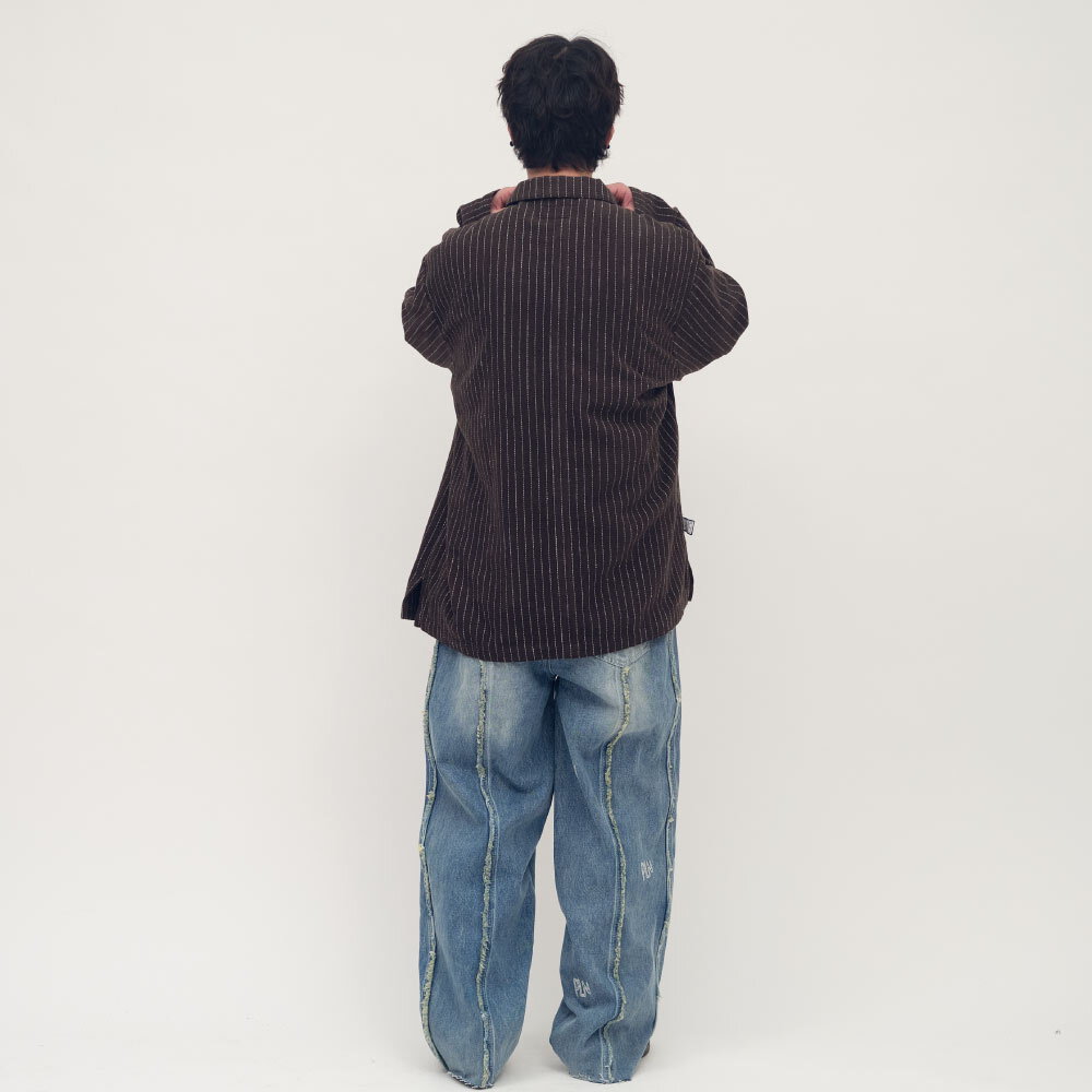 clip by clip 條紋記事CPO襯衫