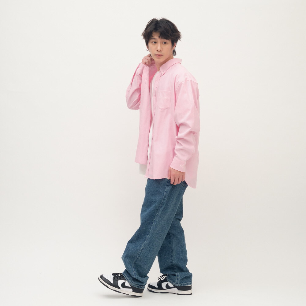 PLAIN刺繡經典素面牛津襯衫