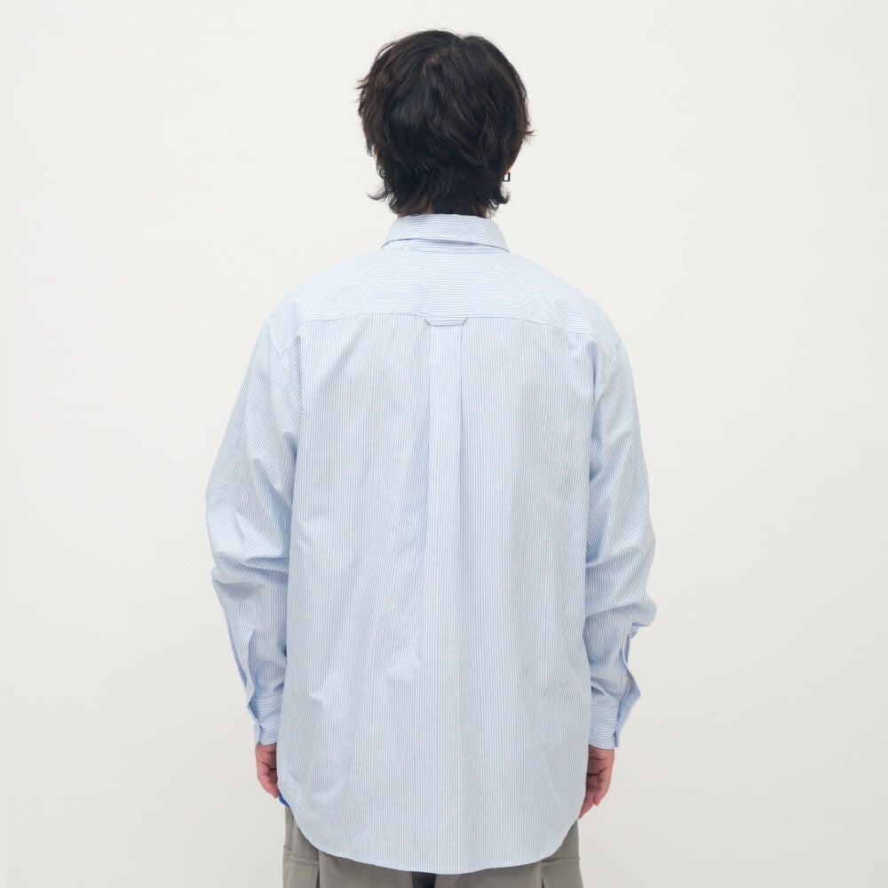 PLAIN刺繡經典條紋牛津襯衫