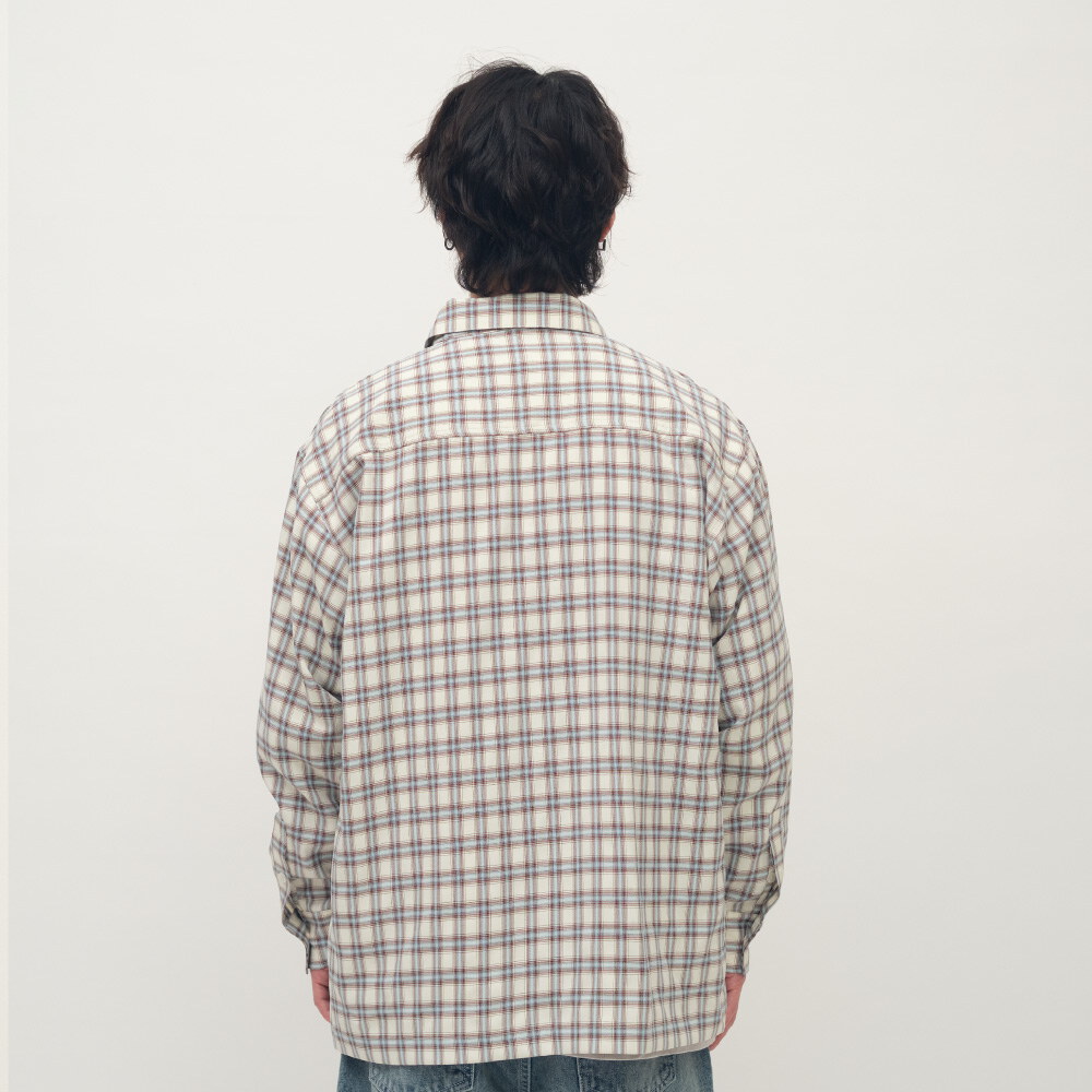 PLAIN刺繡格紋口袋襯衫