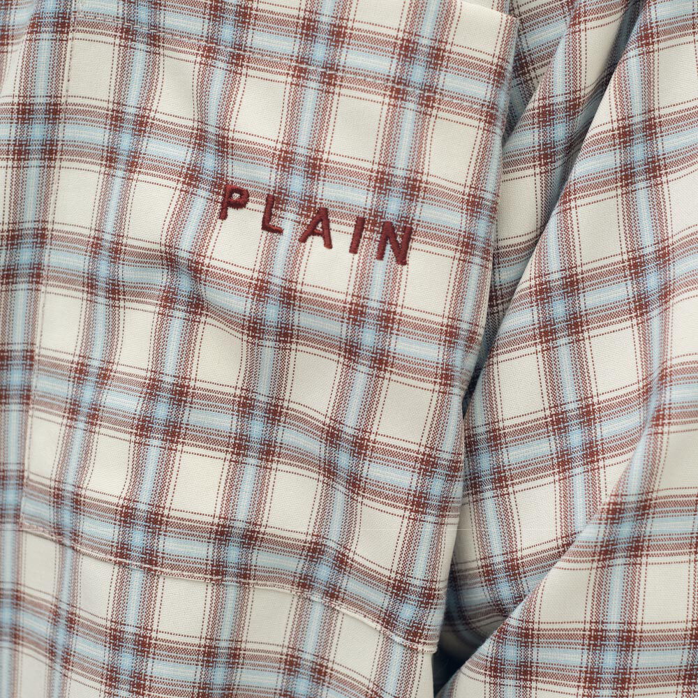 PLAIN刺繡格紋口袋襯衫