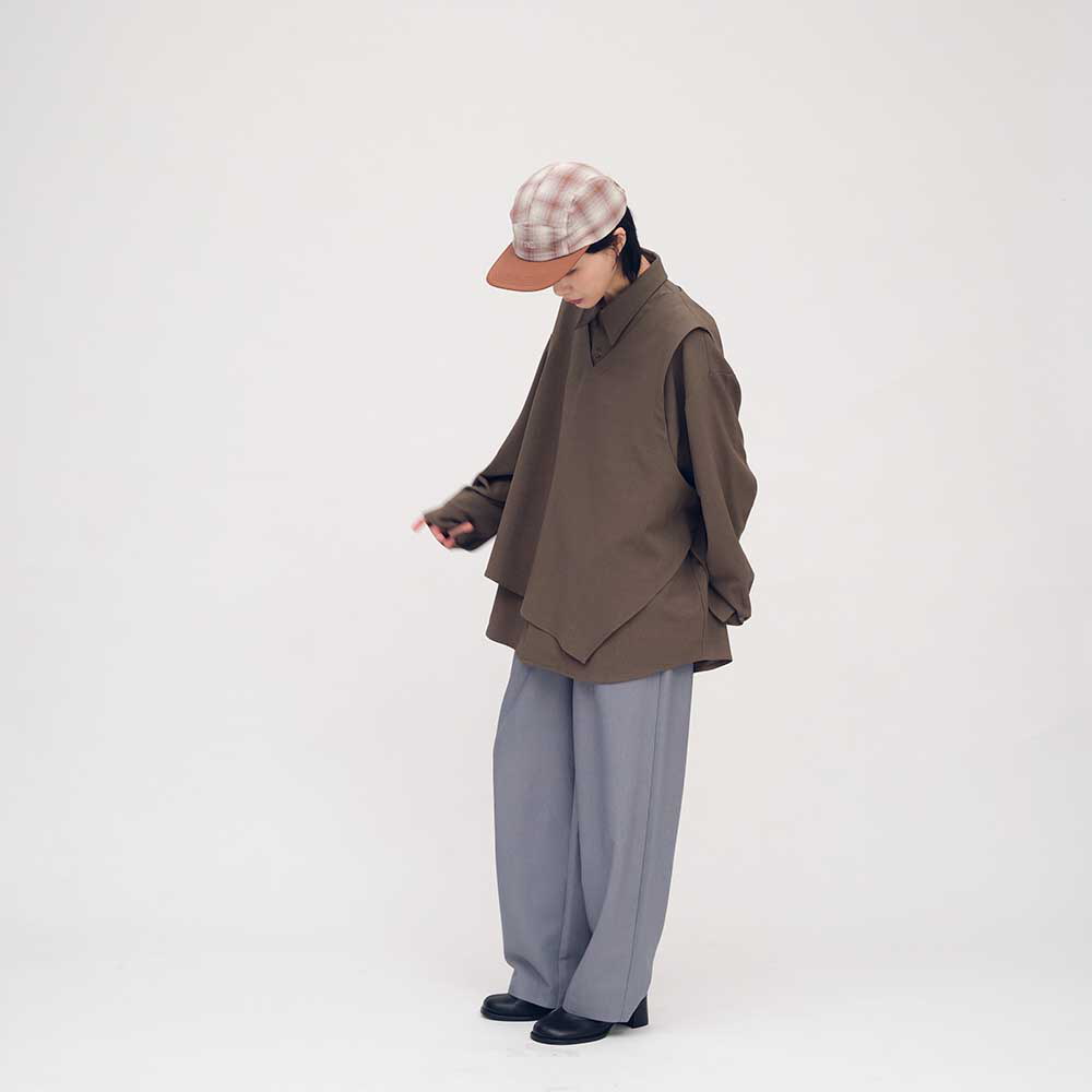 PLAIN刺繡背心襯衫搭配組