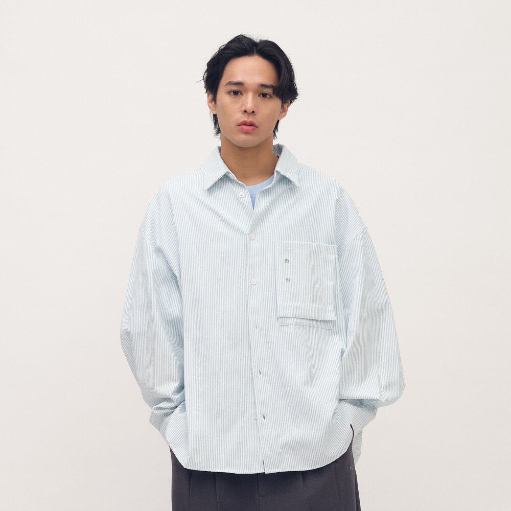 clip by clip OVERSIZE條紋牛津襯衫