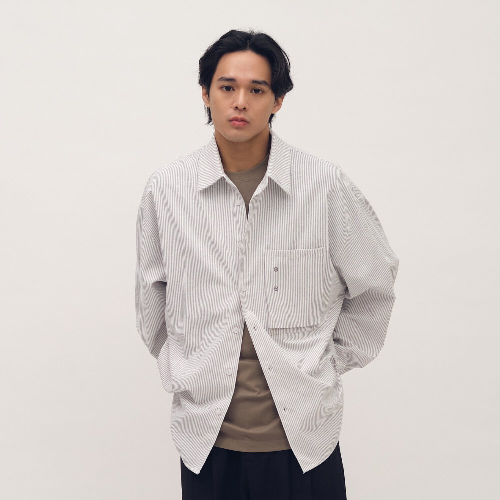 clip by clip OVERSIZE條紋牛津襯衫