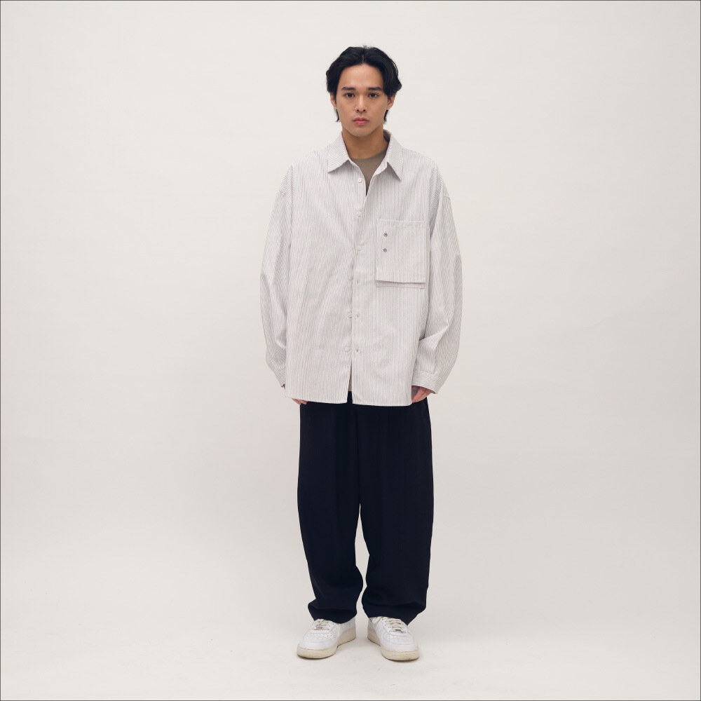 clip by clip OVERSIZE條紋牛津襯衫