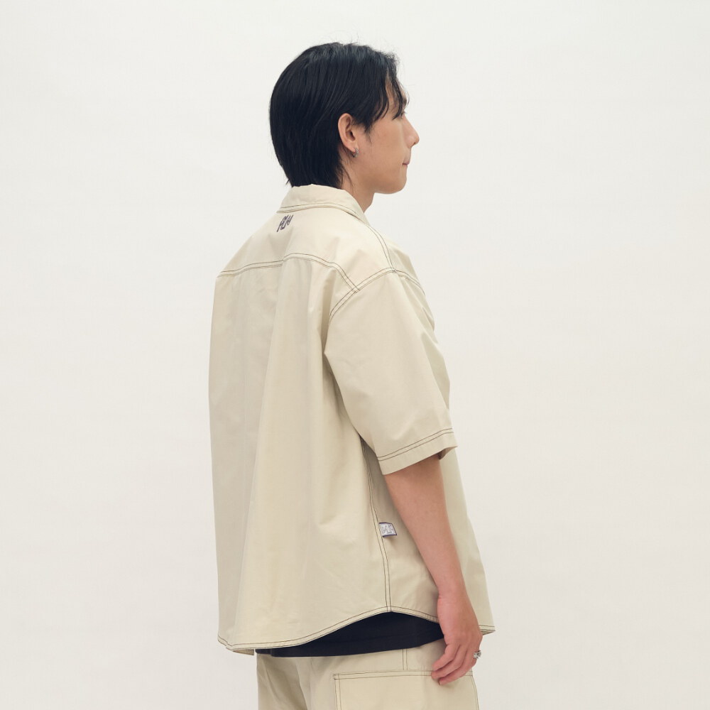 clip by clip 裝幀縫線短袖襯衫