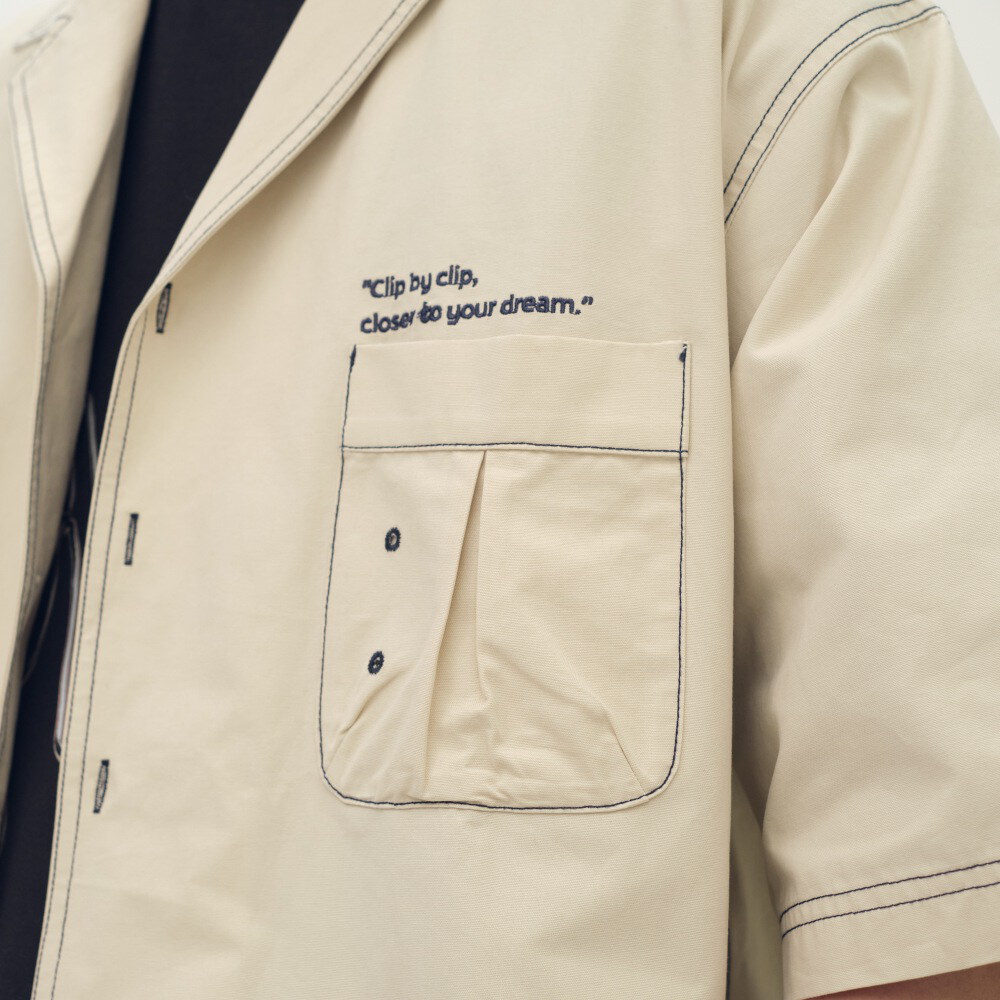 clip by clip 裝幀縫線短袖襯衫