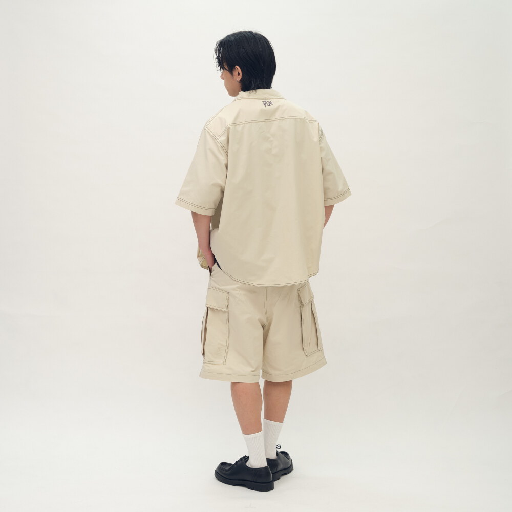 clip by clip 裝幀縫線短袖襯衫