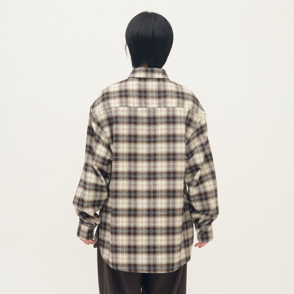 Timelly 刷毛格紋襯衫