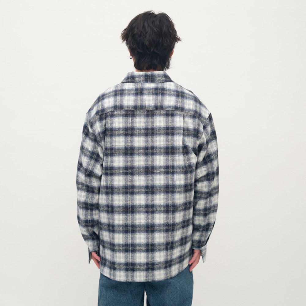 Timelly 刷毛格紋襯衫