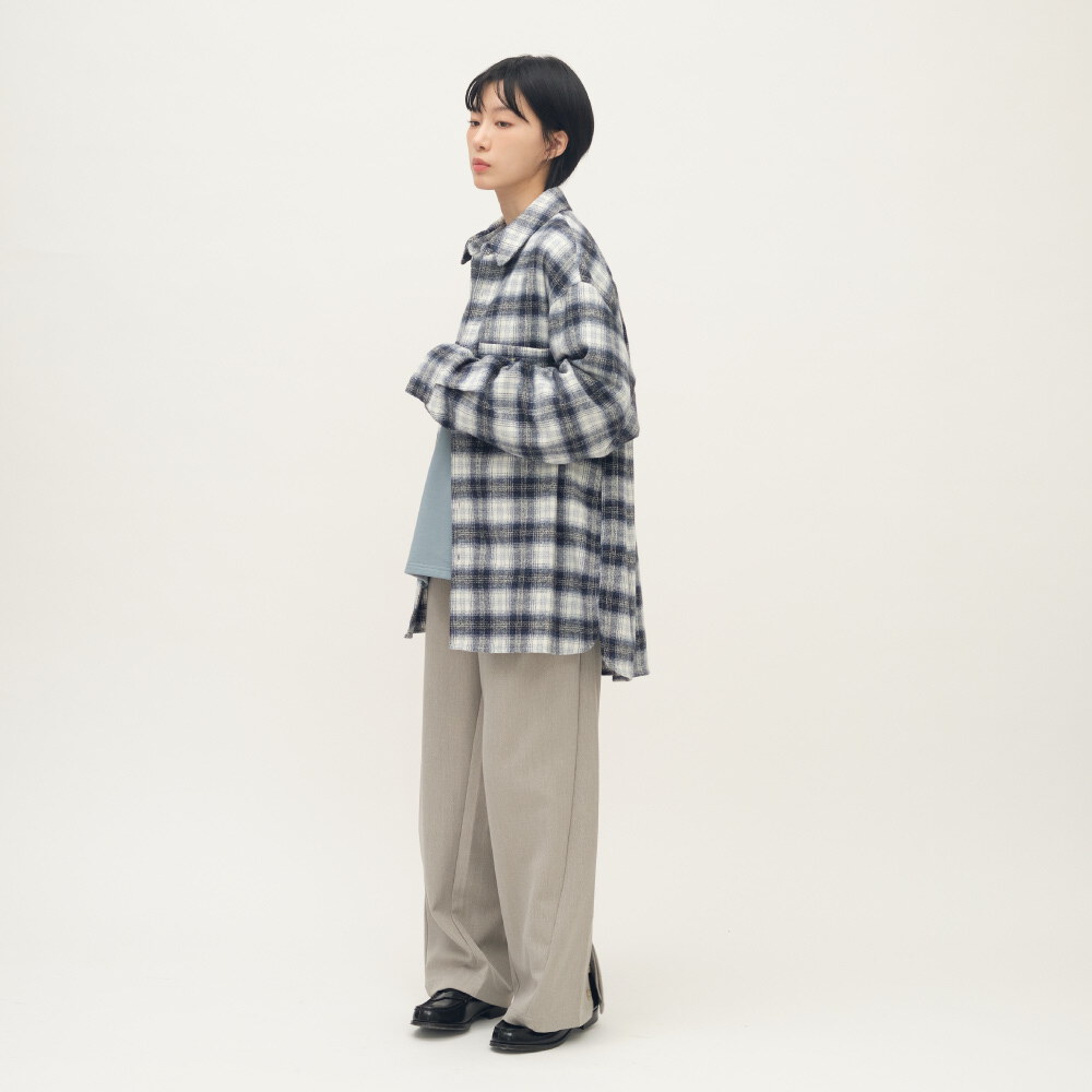 Timelly 刷毛格紋襯衫