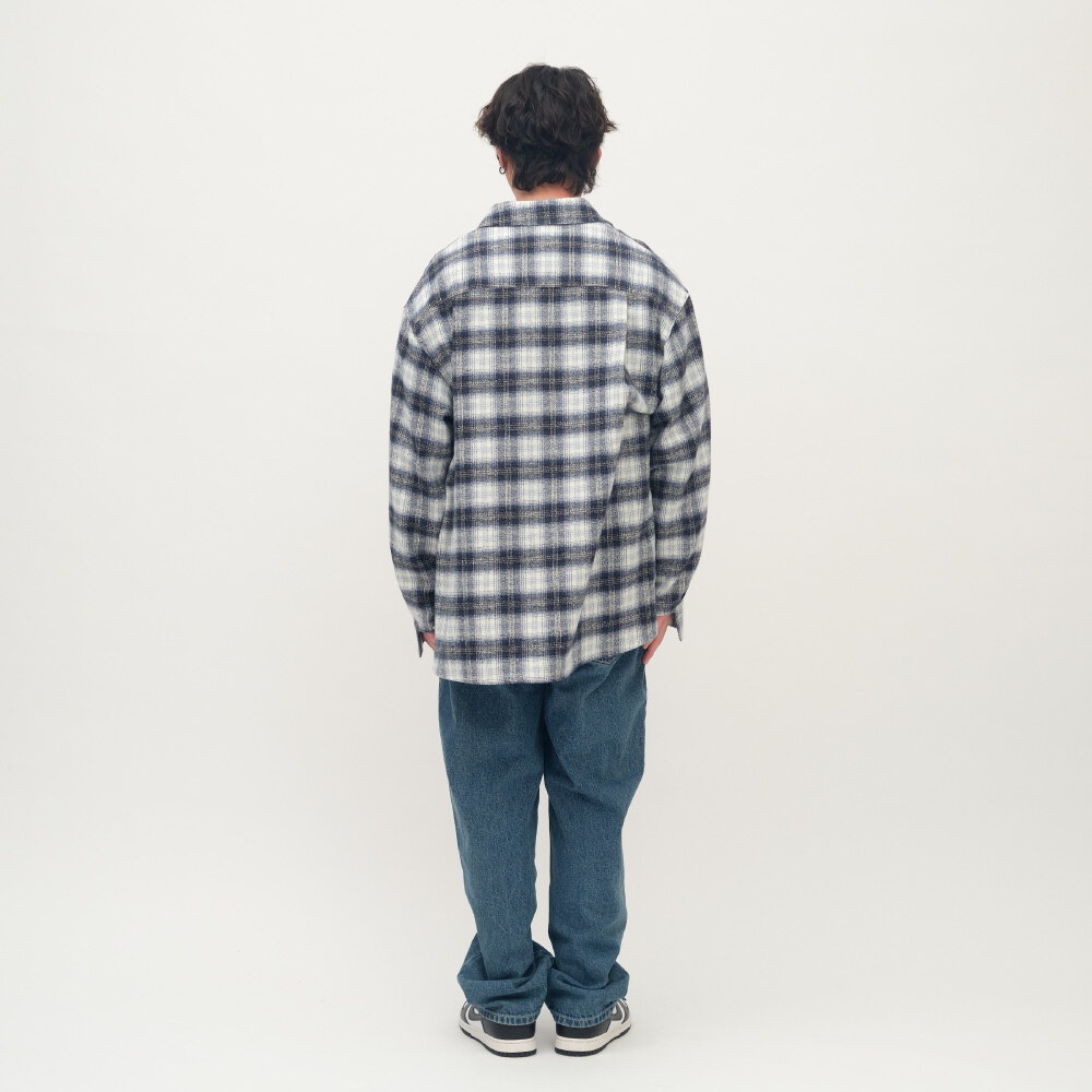 Timelly 刷毛格紋襯衫