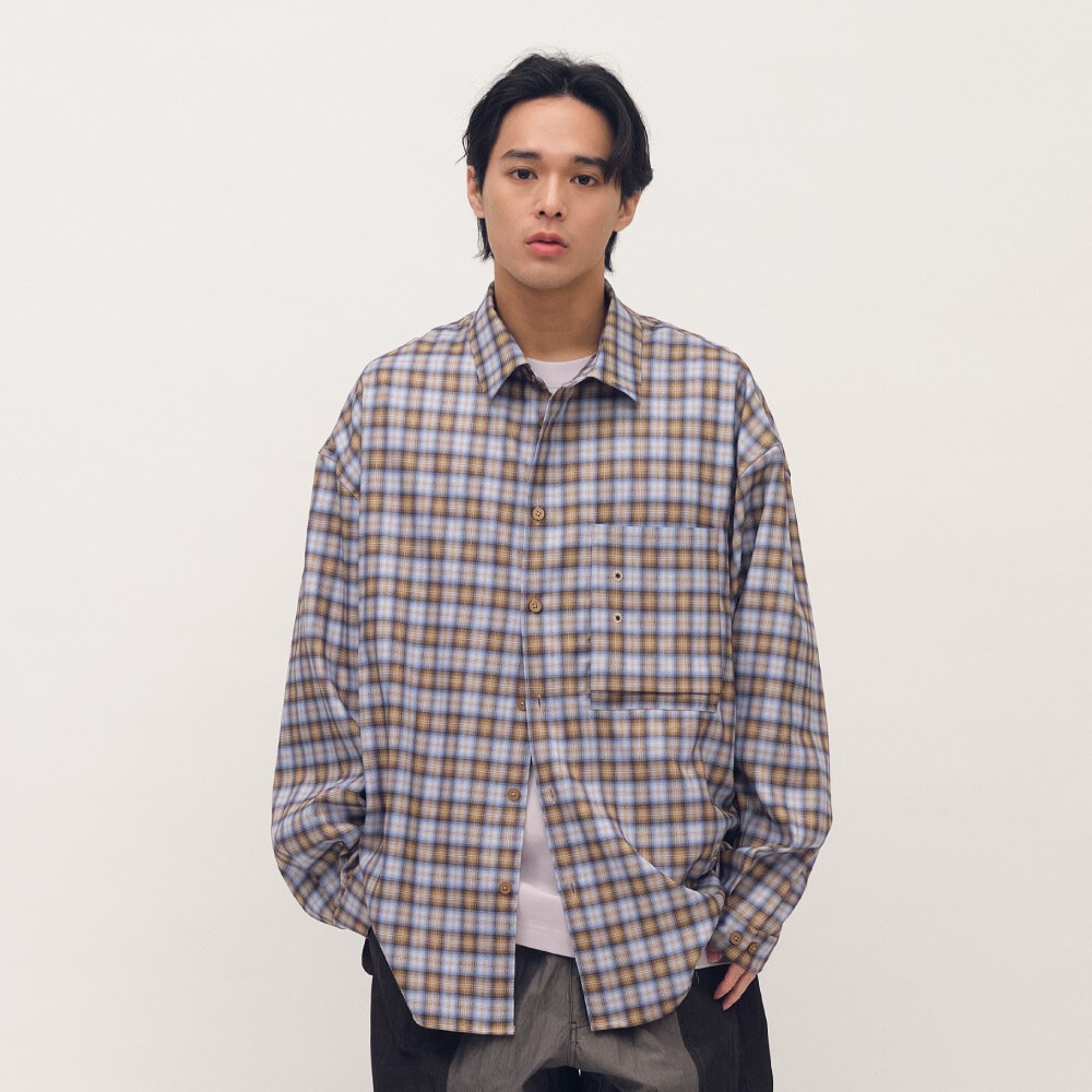 clip by clip OVERSIZE謎樣格紋襯衫