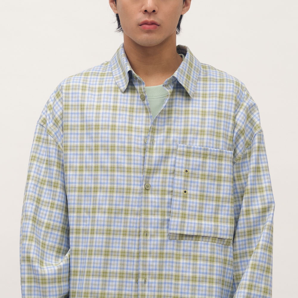 clip by clip OVERSIZE謎樣格紋襯衫