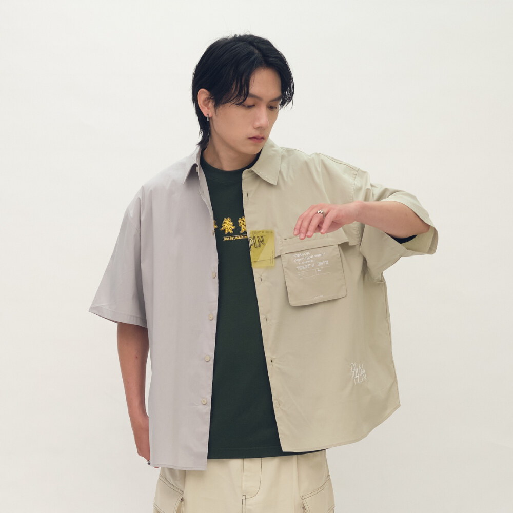 clip by clip MEMO拼接短袖襯衫