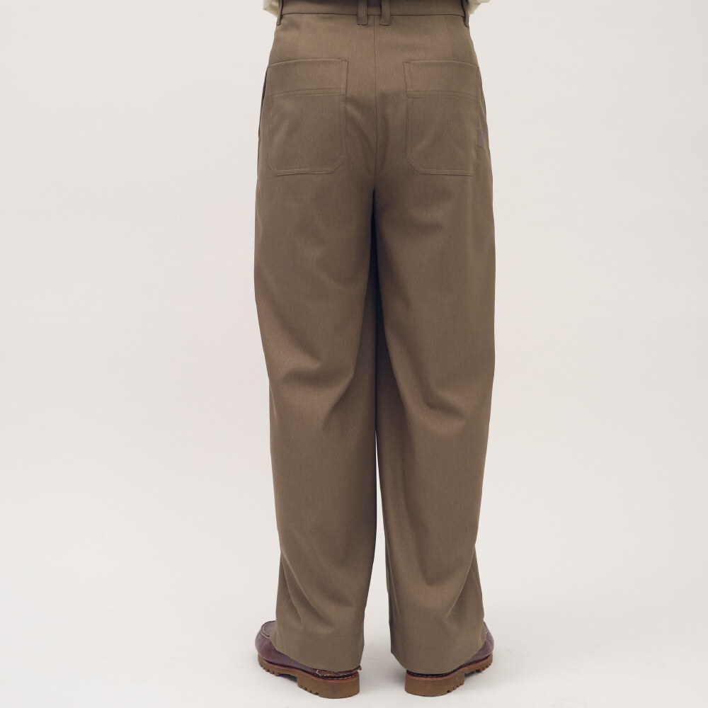 PLAIN刺繡經典直筒卡其褲