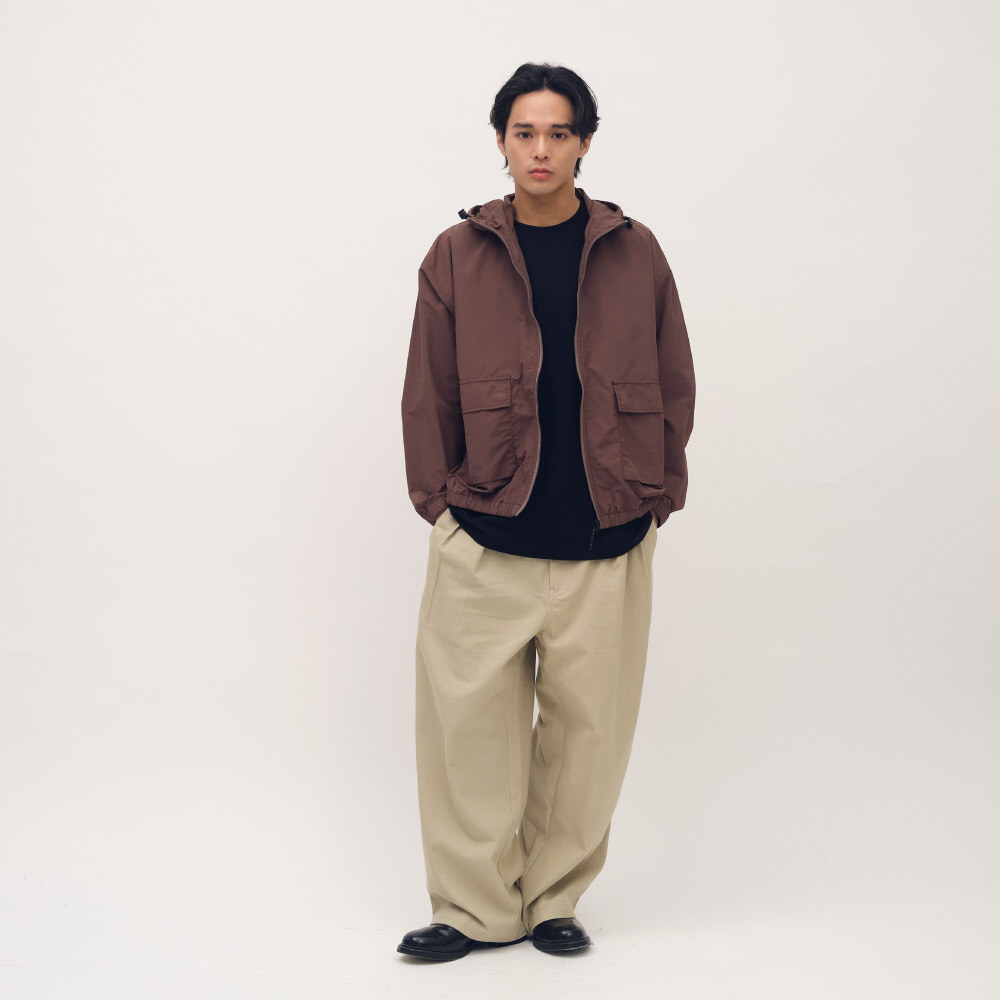 PLAIN刺繡經典直筒卡其褲