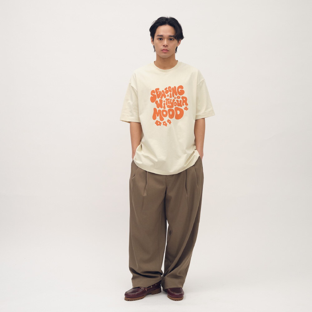 PLAIN刺繡經典直筒卡其褲