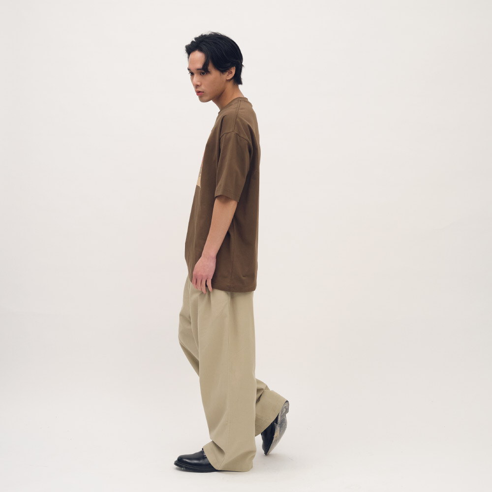 PLAIN刺繡經典直筒卡其褲