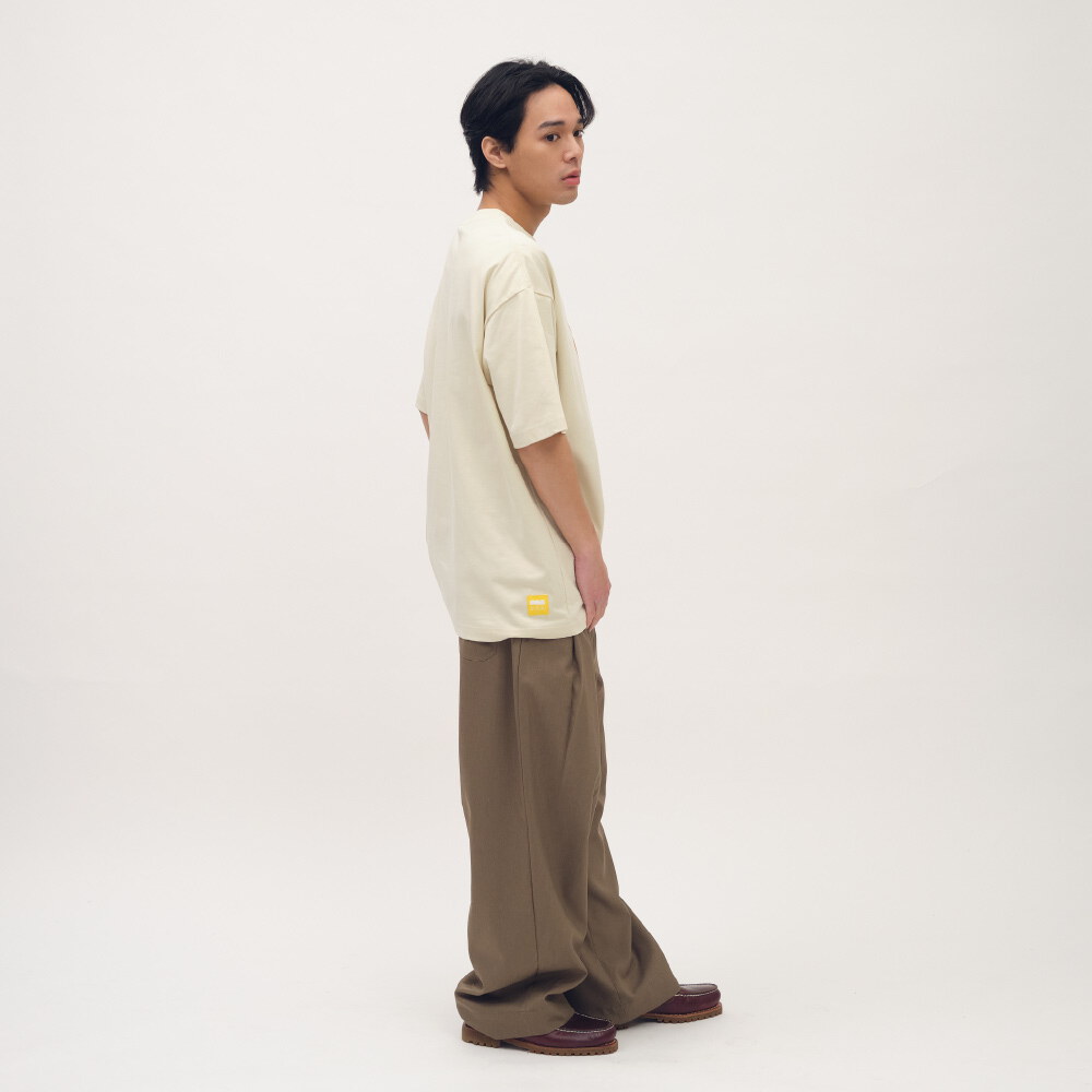 PLAIN刺繡經典直筒卡其褲