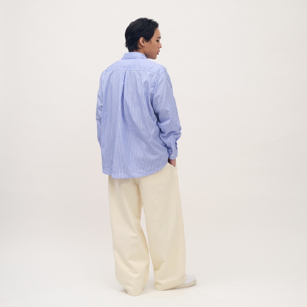 PLAIN刺繡經典直筒卡其褲