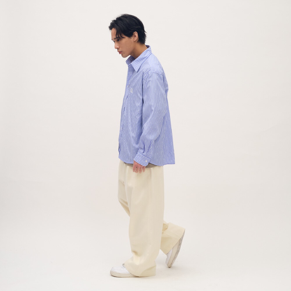 PLAIN刺繡經典直筒卡其褲