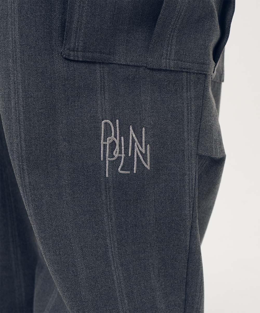 clip by clip 條紋西料口袋軍褲