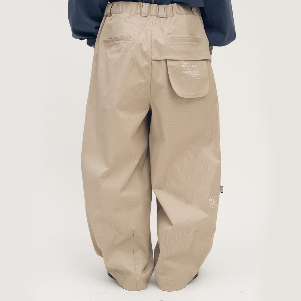 clip by clip 立體打褶棉質長褲