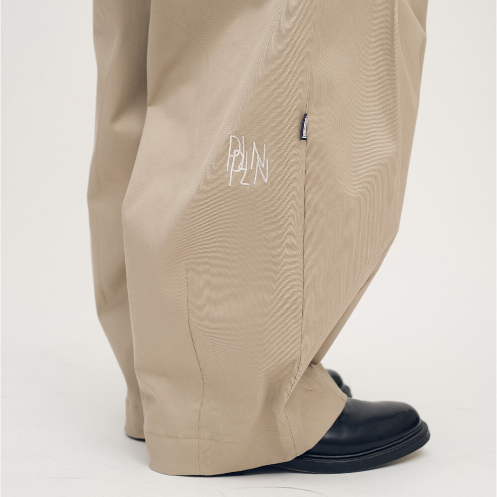 clip by clip 立體打褶棉質長褲