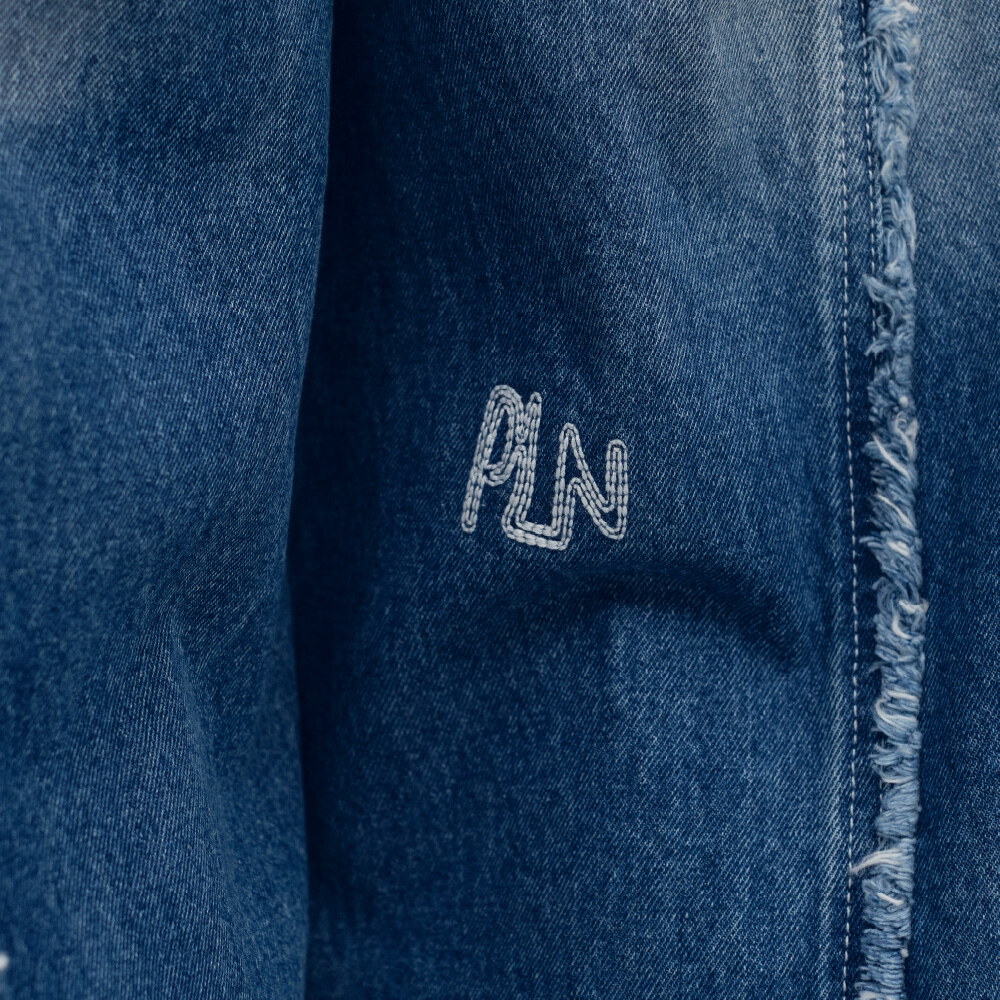 clip by clip 鬚邊剪裁刺繡牛仔褲