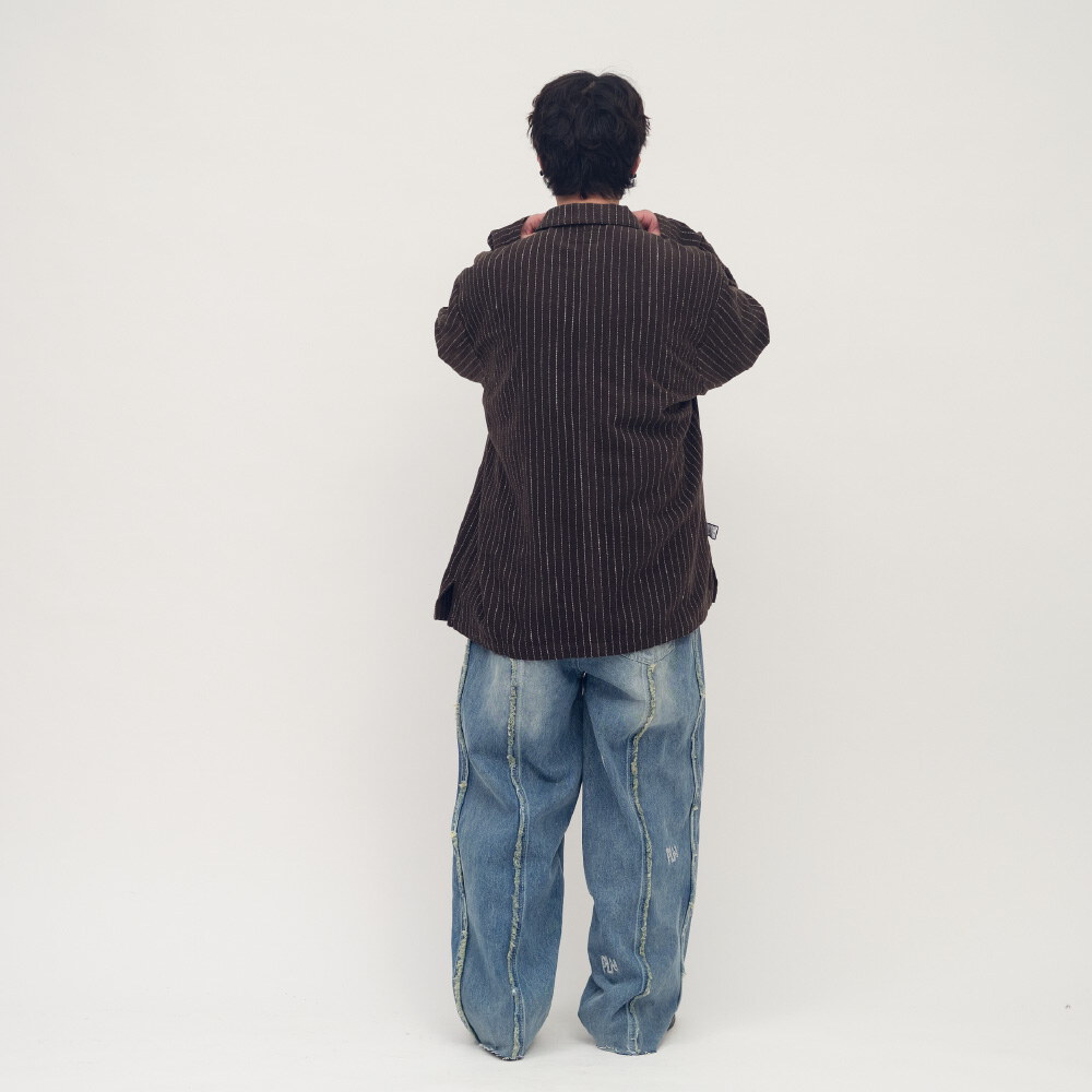 clip by clip 鬚邊剪裁刺繡牛仔褲