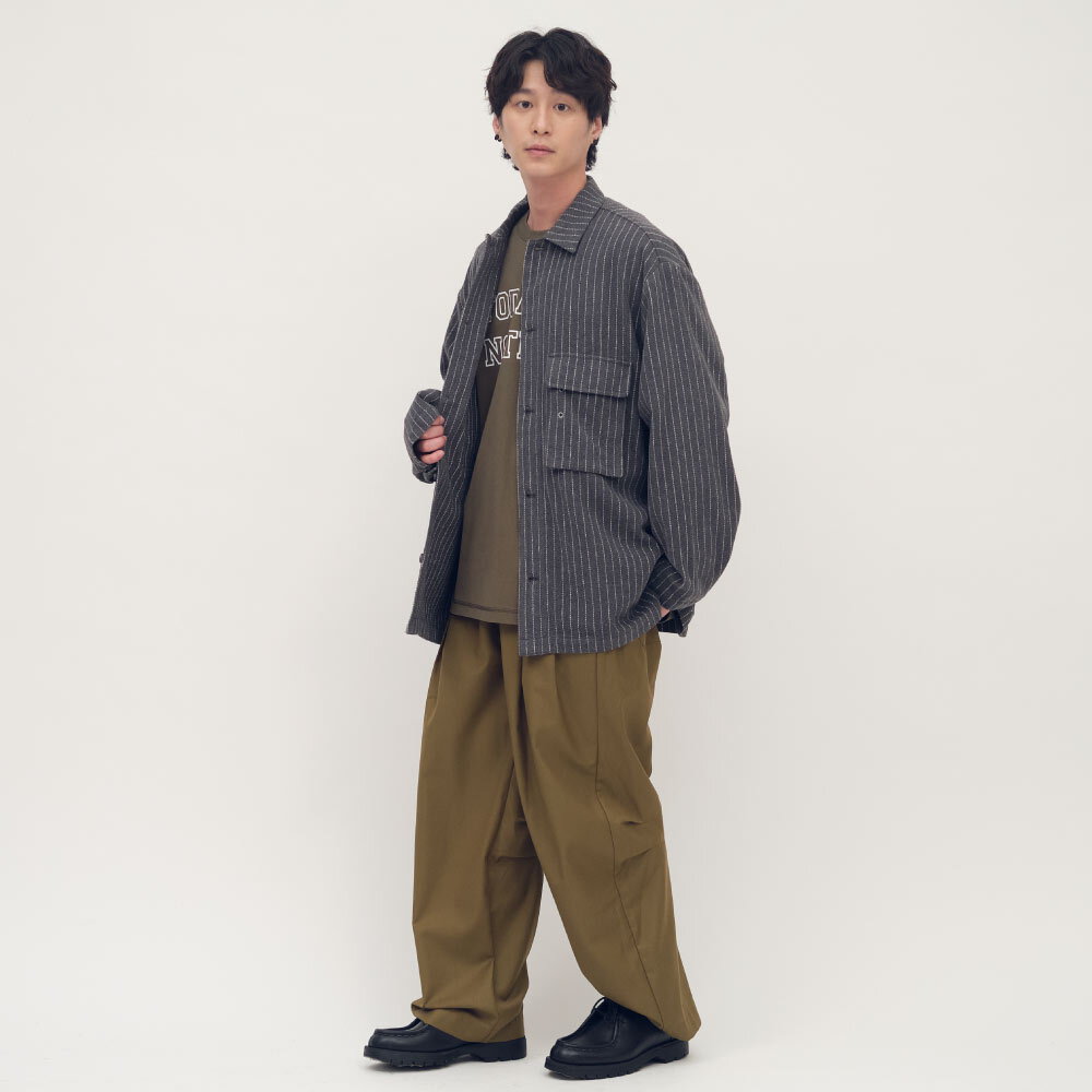 clip by clip 西料立體廓型長褲