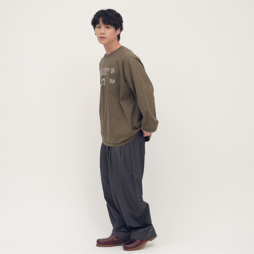 clip by clip 西料立體廓型長褲