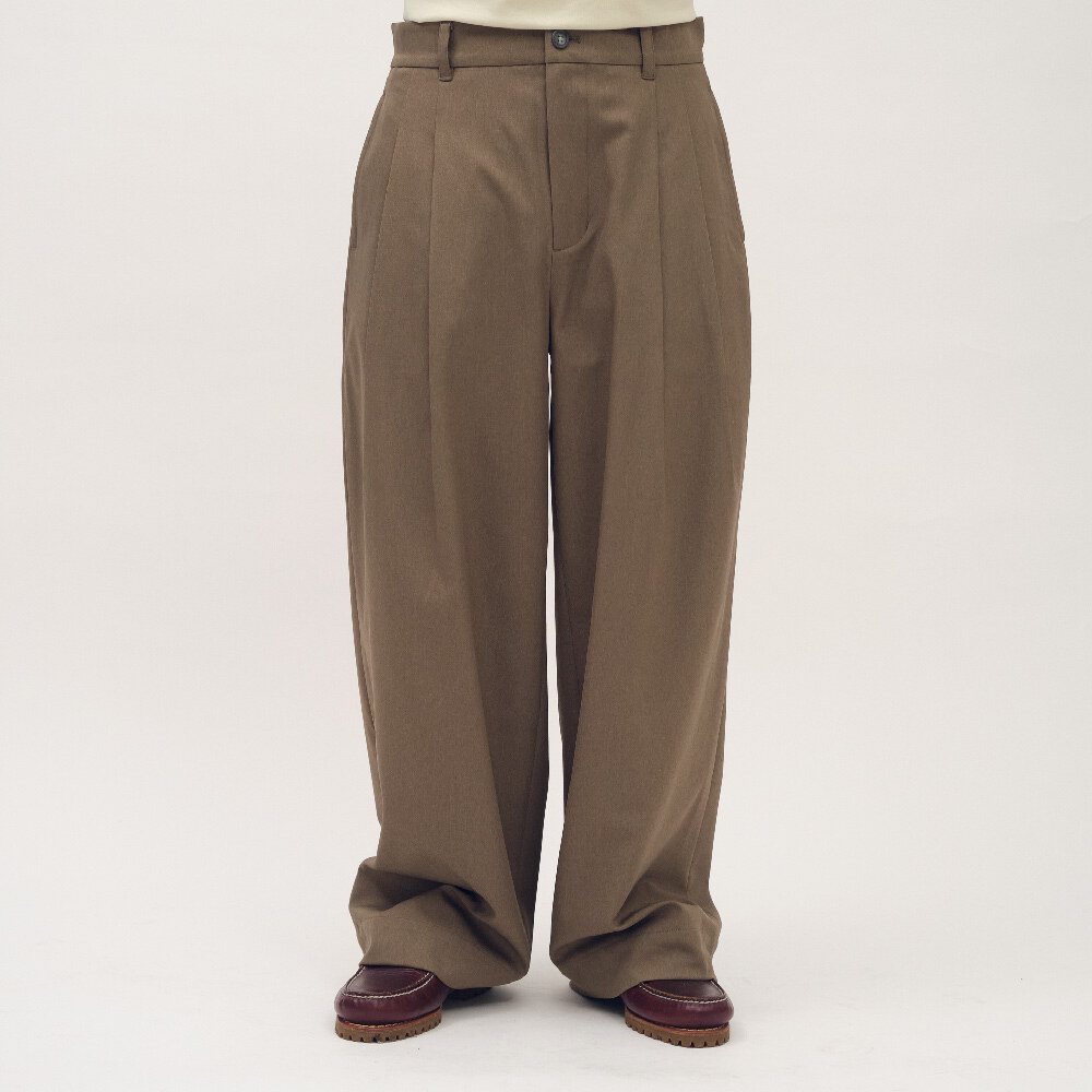 西料直筒打褶寬褲