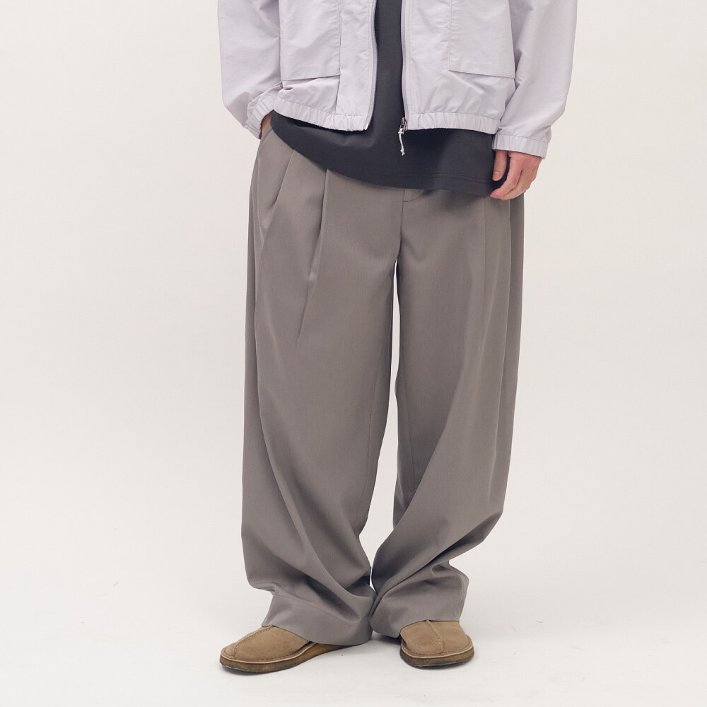 西料直筒打褶寬褲