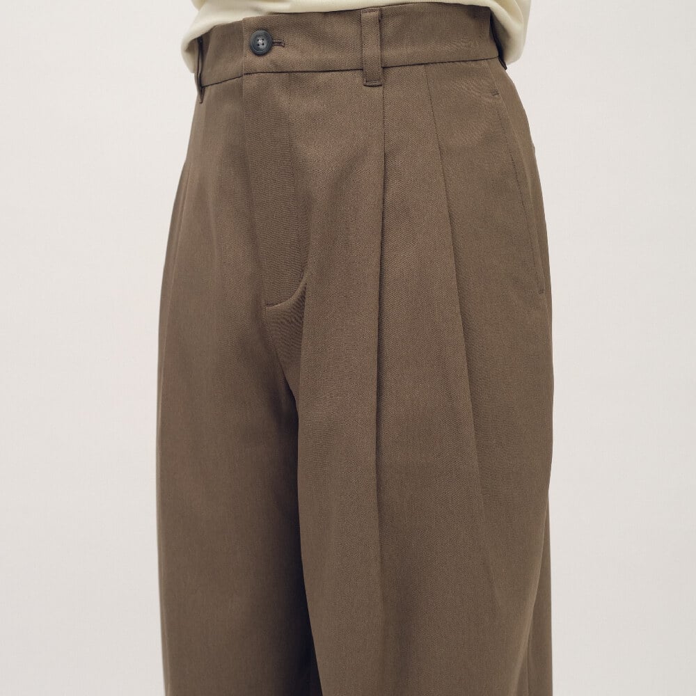 西料直筒打褶寬褲