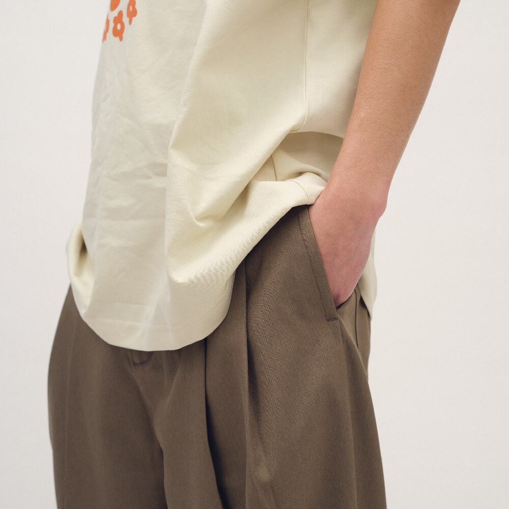 西料直筒打褶寬褲