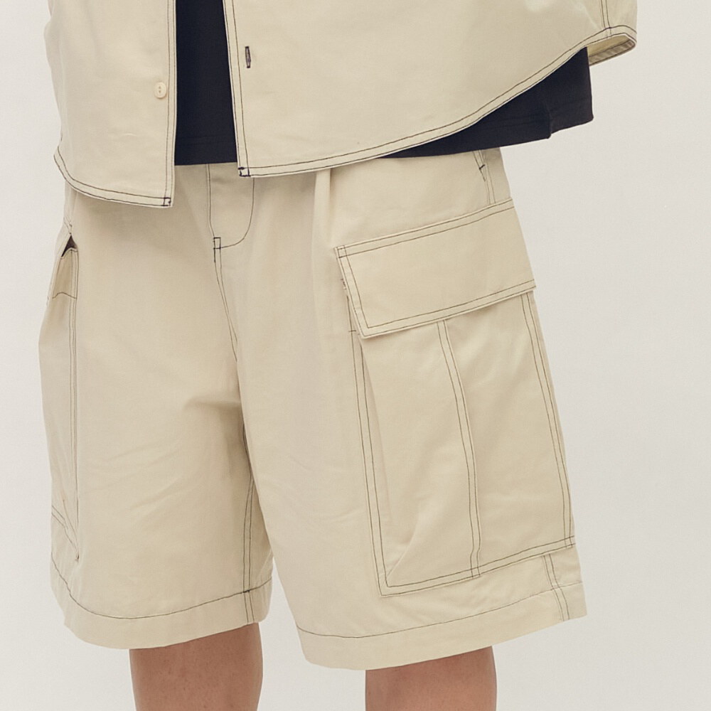 clip by clip 裝幀縫線2WAY寬褲