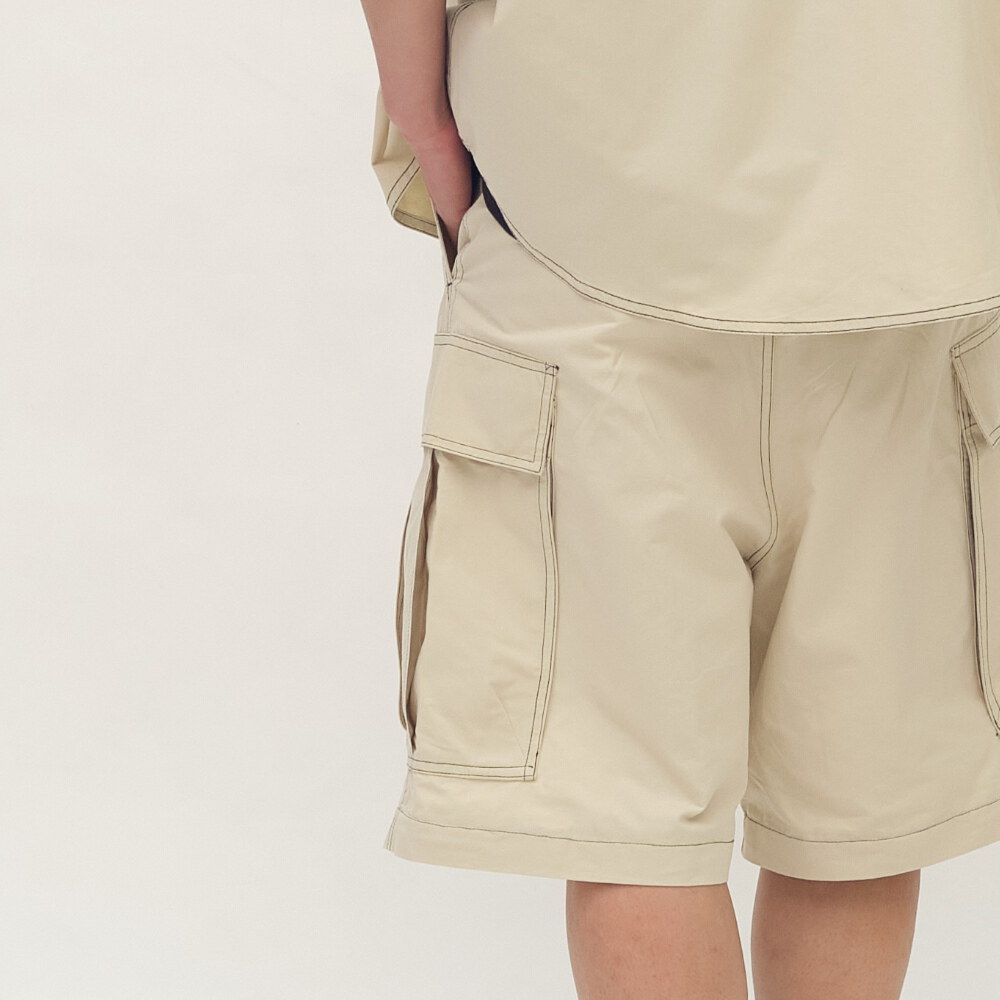 clip by clip 裝幀縫線2WAY寬褲