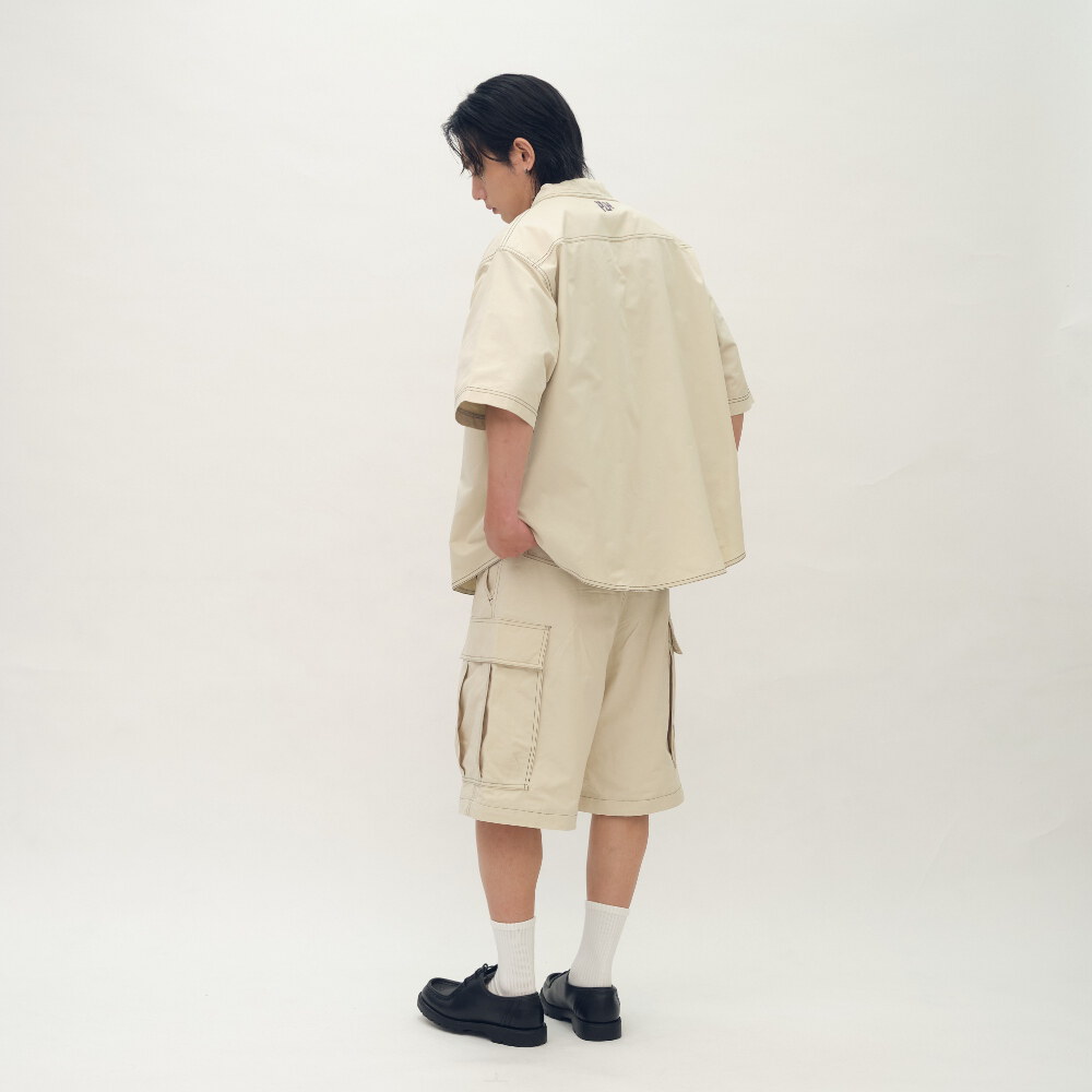 clip by clip 裝幀縫線2WAY寬褲