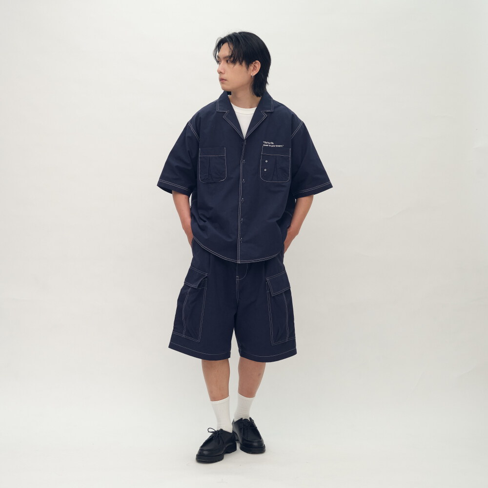 clip by clip 裝幀縫線2WAY寬褲