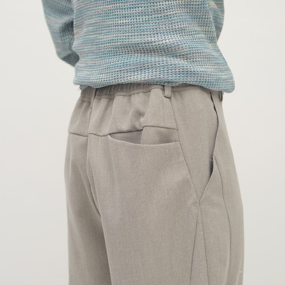 Timelly毛料流線落地長褲