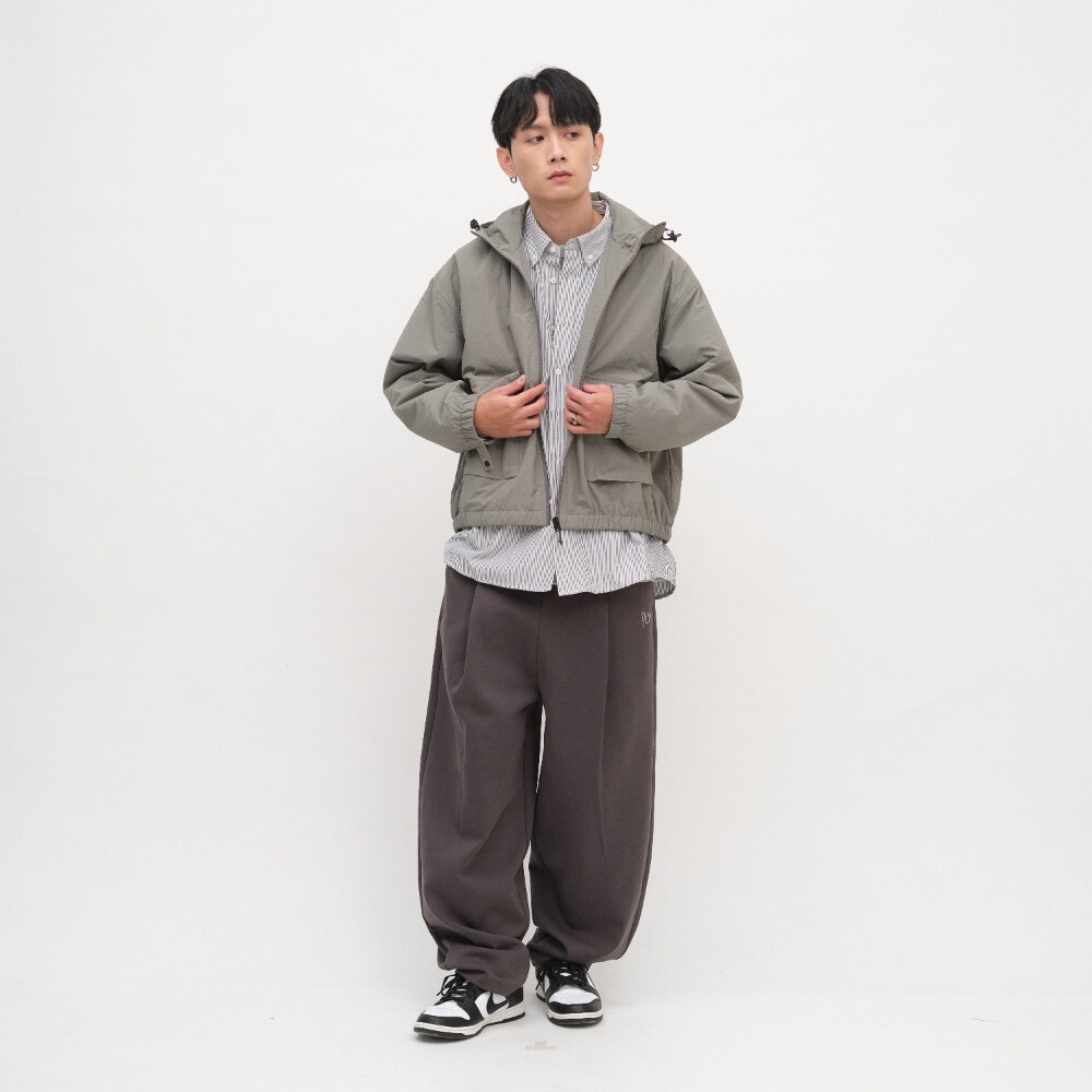 EASY修身闊腿棉褲