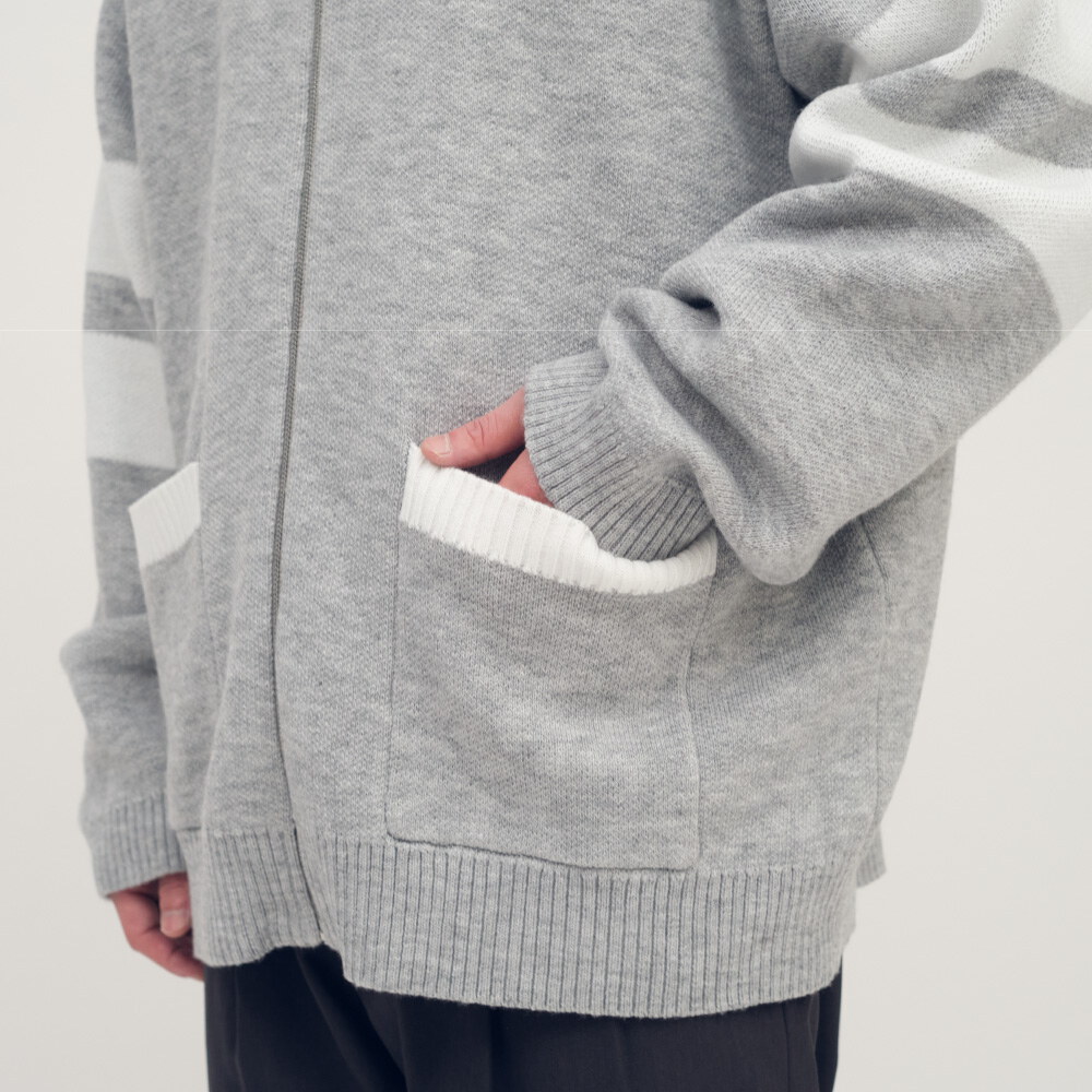 小P社長開襟拉鍊針織衫