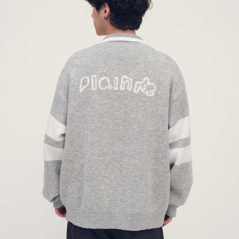 小P社長開襟拉鍊針織衫